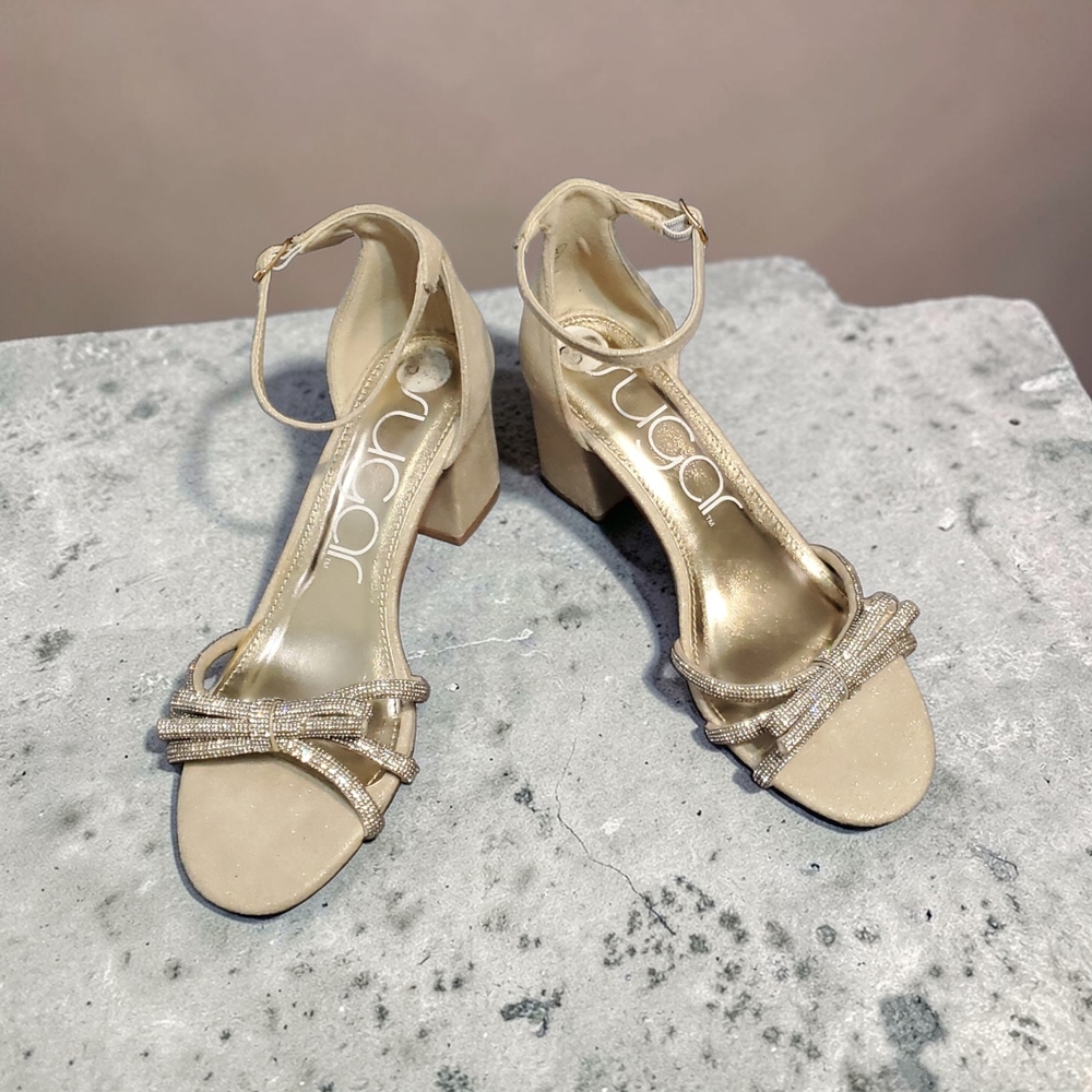 Sugar Women's Cream Block Heel Sandals